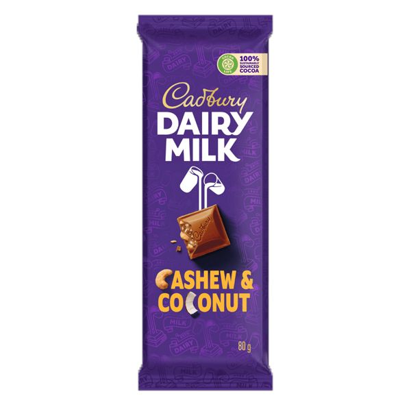 Cadbury Cashew &amp; Coconut - 24 x 80g