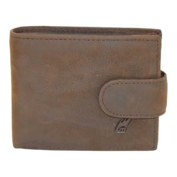 Men's Genuine Leather Bifold Wallet for 9 Cards - Dark Brown