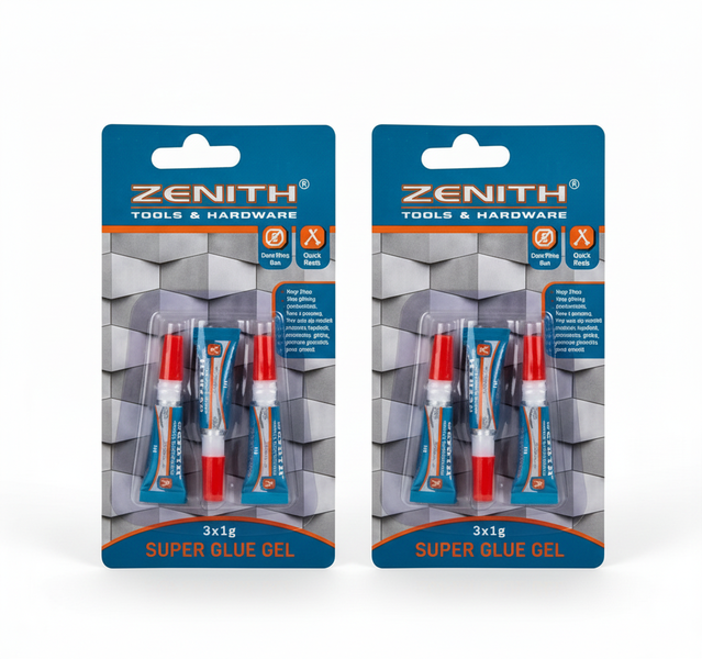 Zenith Superglue Gel 1.0g - High-Strength Adhesive for Crafts and - 2 Pack