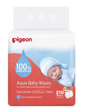 Pigeon Aqua Baby Wipes 70's Fliptop 3-in-1