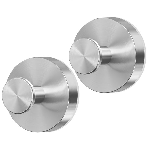 Bathroom Kitchen Glass Tile Suction Cup Hook Silver (2 Pack)