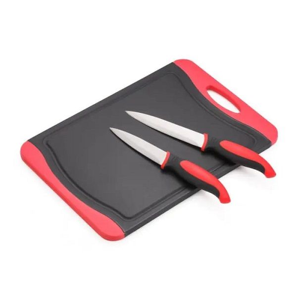 Cutting Board &amp; Knife Set - 3 Pieces