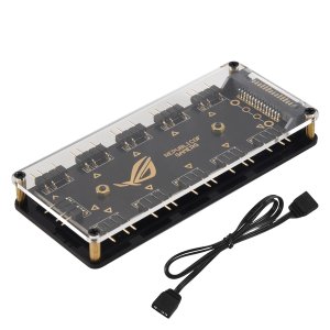 5V 3Pin RGB LED Splitter 10-Port Hub with 50CM 3Pin Extension Cord