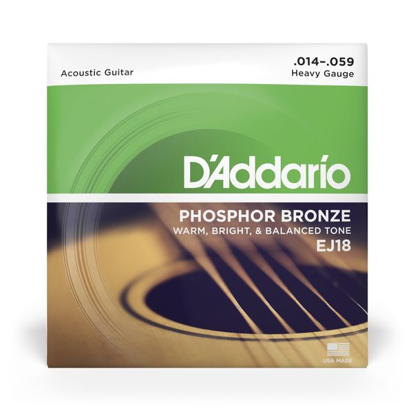 D'Addario EJ18 Phosphor Bronze Acoustic Guitar Strings 014-059