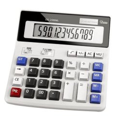 Desktop Calculator with Dual Power &amp; 12-Digit Extra Large LCD Display-White