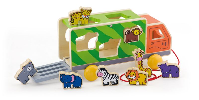 Viga Pull Along Animal Shape Sorting Truck