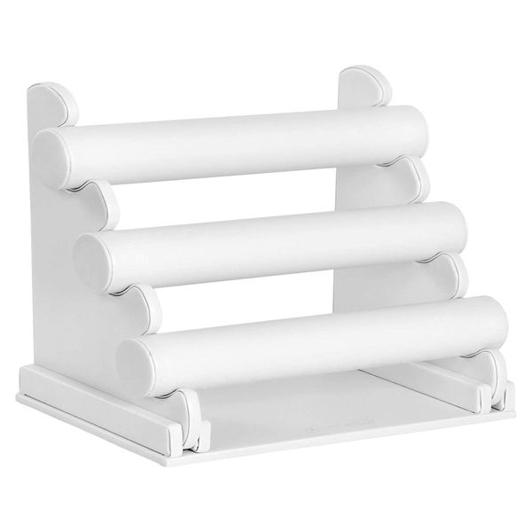 3-Layer PU 3 Rod Type Bracelet Holder, Used for Necklace, Storage Box