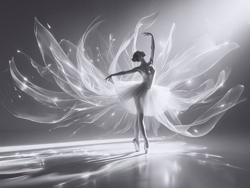 Modern Canvas Wall Art Home Decor - Dancing In Grey Light