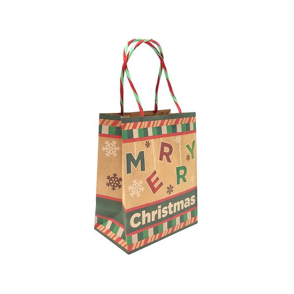 Bufftee Tiny MERRY Christmas Gift Bag Secret Santa - Small Gift Packet