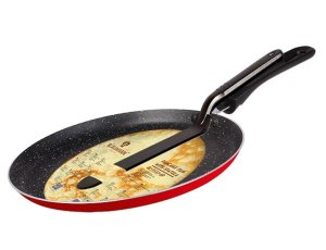 Blaumann 24cm Ceramic Coating Pancake Pan with Turner - Red