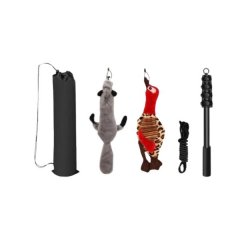 Telescopic Pet Sports Training Exercise Rope Toy With Plush Lure Toys.