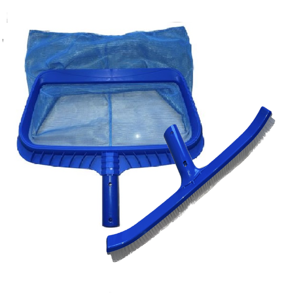 Aqua Max Heavy Duty Leaf Rake And Curved Brush Bundle