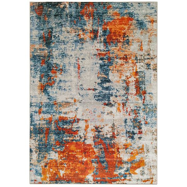 Urban Thread Dune Style Area Rug Abstract Desert Horizon Blue Orange &amp; Gray