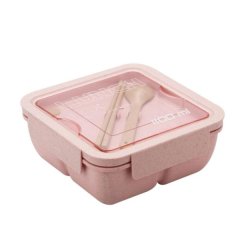 1100ml Wheat Straw Lunch Box Bento Diaper Box Ball Spoon Bento Box Microwa