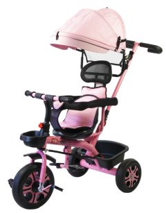 Baby Tricycle Stroller with Sun Shade, Push Bar, Safety Bar
