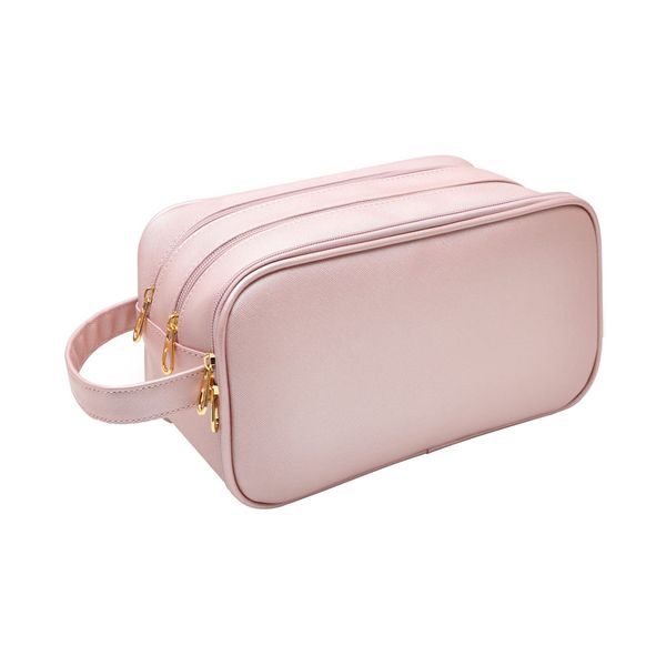Water Resistant Eco PU Leather Toiletry Bag Travel Makeup Bag