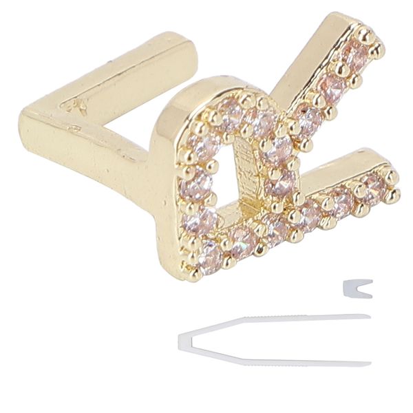 Gold Hip Hop Single Letter Fake Teeth Denture for Halloween