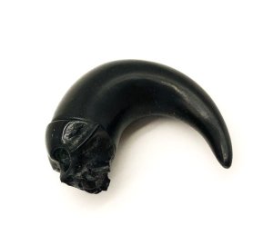 Fabulae 12MM Black Acrylic Skull Spiral, Lokela
