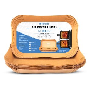Tamias Rectangular Fryer Liners Disposable Set of 100 Paper Air frying