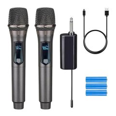 Wireless Microphone,Rechargeable Wireless Dual UHF Microphone