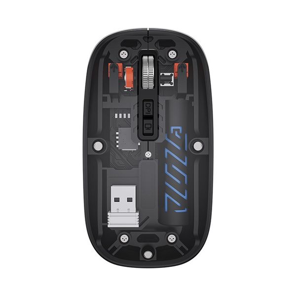 Transparent Ergonomic Backlit Rechargeable Dual Bluetooth Wireless Mouse