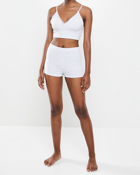 Women's Missguided Cami Lace Trim Booty Short Pyjama Set - Grey