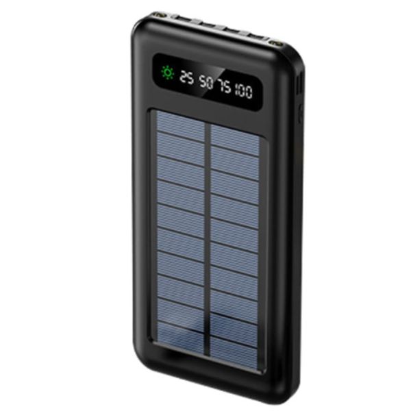 Solar Powered Self-Charging Powerbank 20000mAh - Black