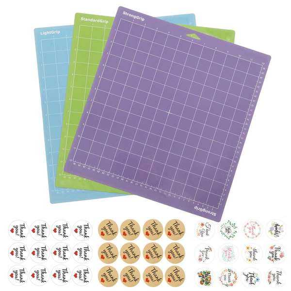 Cutting Mat for Cricut 12x12-inch Different Grip - 3 Pieces &amp; 3 Sticker Sheets