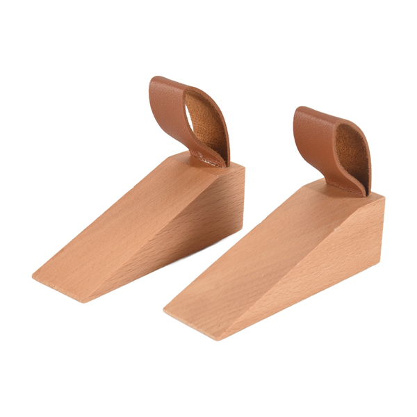 Wooden Door Stopper, Solid Wood Non-Slip Door Wedges, Sturdy and Durable Do