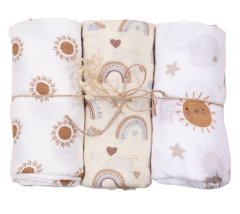 Baby Swaddling Muslin Blanket - Mix 3 Pack
