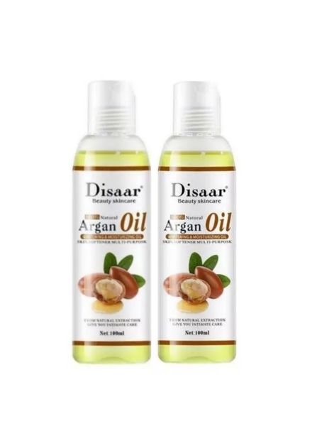 Disaar Pack of 2 Argan Oil 100 % Natural ( 100 ml x 2)