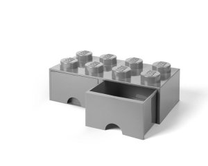 LEGO Brick Drawer 8 Knob (50cm) - Grey