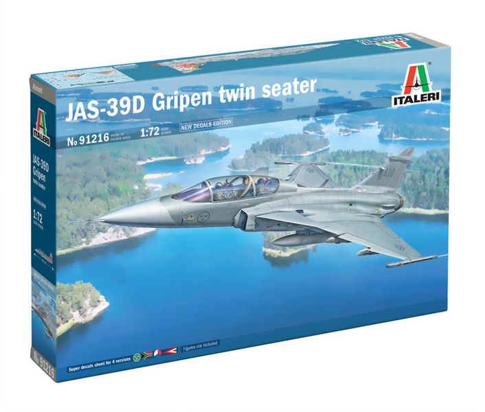 Italeri 1/72 JAS-39D Gripen Twin Seater Plastic Model Kit (SAAF Decals)