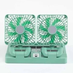 Home &amp; Car Rotatable Desktop Double Solar Fan-Green