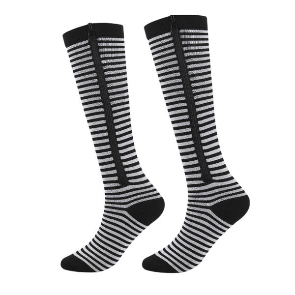 Zipper Compression Calf Socks Easy On Off Breathable Leg Support