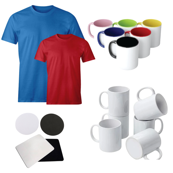 Blank Sublimation Starter Kit for Beginners - 34 Piece