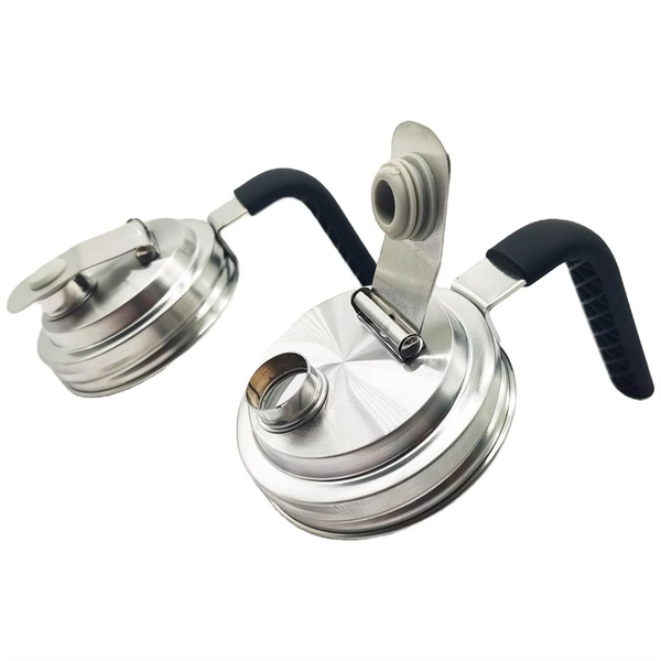 Stainless Steel Wide Mouth Mason Jar Flip Prouting Spout Lids 2Piece