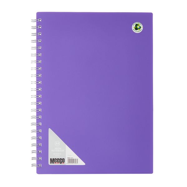 Meeco A4 Notebook with Stripe Pattern - Neon Violet