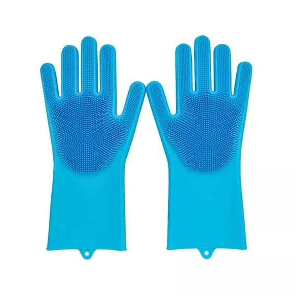 Silicone Magic Dish Washing Gloves With Scrubber