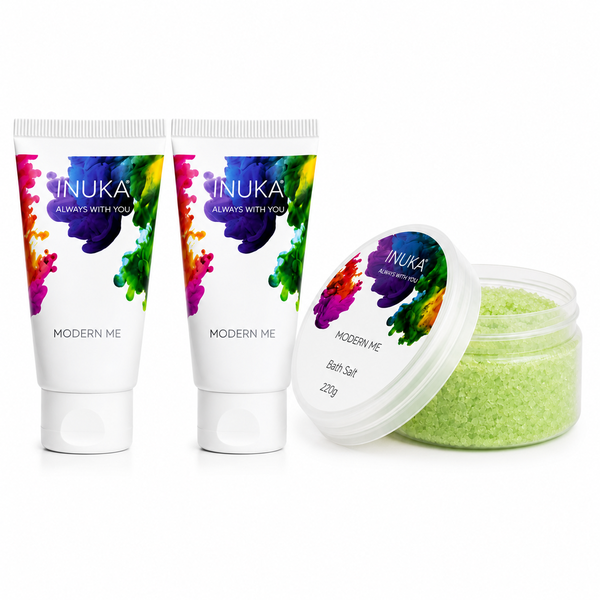 Inuka Modern Me Body Wash, Body Lotion and Bath Salt Set - Lime for Her