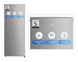 Midea 157L Upright Freezer - Silver
