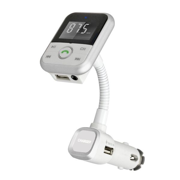 Nevenou Bluetooth Handsfree Car Kit &amp; FM Transmitter - Silver