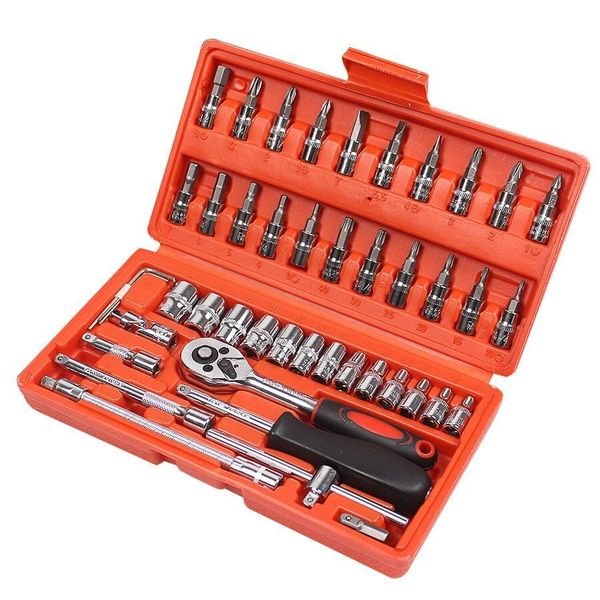 46 Piece Ratchet Socket and Bit Set