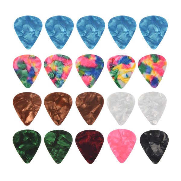 20pcs Colorful Celluloid Thin Guitar Picks 0.46/0.71mm Color Random
