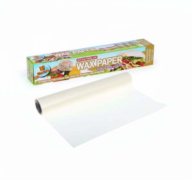 Disposable Wax Paper Roll 30 cm x 15 m for Food Prep and Crafting