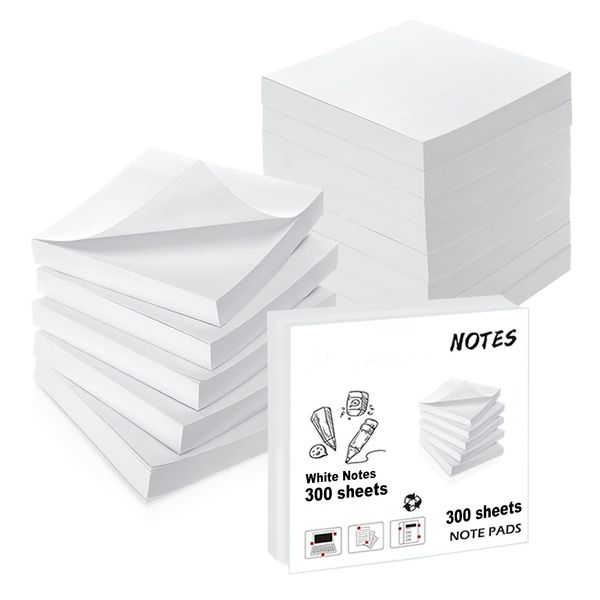 600 Sheets - White Note Pads for Office Supplies, School,Teachers,Students