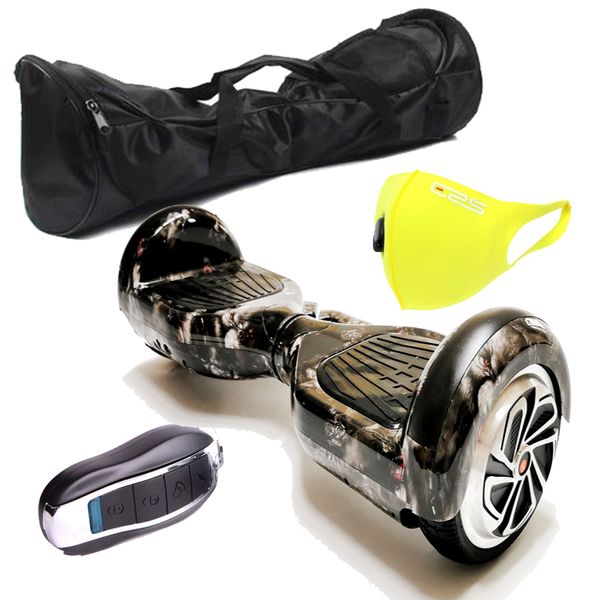 Self Balance Scooter 6.5" Hoverboard-LED-Bluetooth-Remote-Bag-Black Wolf