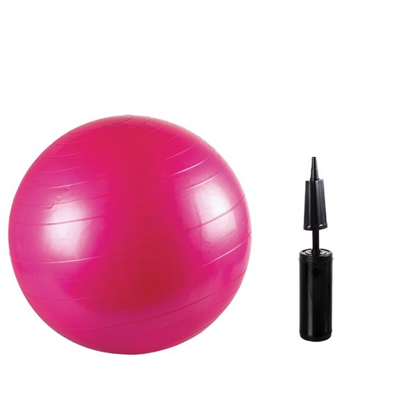 Pulse Active Fitness Yoga Exercise Ball with Pump - 65cm - Purple