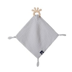 iKids Baby Comforter with Teether Ring | Grey