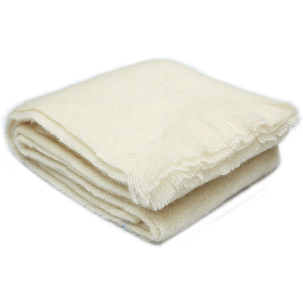 Luxurious Ingubo Wool Blanket Throw 180x130cm - Natural Cream